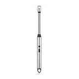 Isqueiro Acendedor Elétrico Recarregável USB Flexível 360 Aço Inoxidável A Prova De Vento E Água Ideal Para Cigarros Fogueiras Churrasqueiras Acampamento Fogão Fornos Prateado