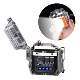 Isqueiro Eletrico Plasma Carregador Usb Lanterna Led Bateria