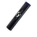 Isqueiro Elétrico USB Ecológico Recarregável Eletrônico À Prova De Vento  Preto 