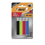Isqueiro Mini Bic Original 4 Unidades Display Cores Sortidas
