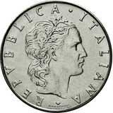 Itália - Moeda De 50 Liras De 1.955.