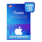 Itunes Gift Card 25 Dólares Usa iPod iPhone iPad iMac