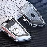 Iuiu Capa De Chaveiro De Fibra De Carbono Transparente, Capa De Tpu Macio Premium Compatível Com Bmw 1 3 5 7 Séries 530 F48 X1 X2 X4 X5 X6