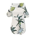 Izefia Camisa De Cachorro Roupas Havaí Camisa Casual Camisa Coqueiro Legal Verão Seabeach Camisa Para Cachorro Pequeno Gato Havaiano Branco P 