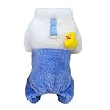 Izefia Suéter De Lã Para Cachorro Suéter De Lã Para Inverno Quente Camisa De Moletom 4 Pernas Pijama Fofo Amarelo Pato Cachorro Suéter Para Cachorro Pequeno Cão Médio Gato Azul GG