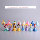 J Kit C/8 Bonecas Princesas Disney Miniaturas Coleção