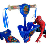 J M S r l Patinete 3 Rodas Musical Com Luz Homem Aranha Cor Azul