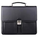 Jack Chris Nova Pasta Masculina De Couro PU Anexar Mala Tradicional De Advogado Mensageiro MBYX015 Preto Large