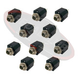 Jack J10 Mono Painel Plug P10 Femea Kit C 10 Peças J10pm