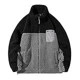 Jackets De Lã Acolchoados Masculinos Colar De Pisca De Pista De Inverno Colar De Zíper Full-zip