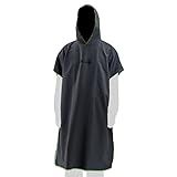 Jaegvida Roupões De Banho De Praia Com Capuz Poncho De Surf Poncho De Praia Trocador Com Capuz Toalha De Banho Macia De Secagem Rápida Preto