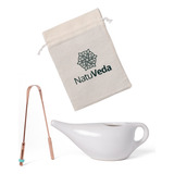 Jalaneti Neti Pot Higienizador Nasal Raspador Língua Cobre