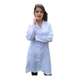 Jaleco Acinturado Gabardine Branco Médica Professora