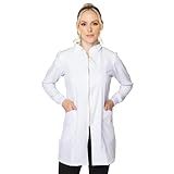 Jaleco Branco Feminino Manga Longa Com Zíper Two Way Com Punho Gola Padre M BRANCO 