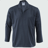 Jaleco Camisa Brim Manga Longa Gola V Uniforme Profissional