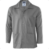 Jaleco Camisa Brim Uniforme Manga Longa 3 Bolsos Botão