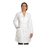 Jaleco Fem Branco Gola Xale Com Punho Feito Em Gabardine