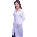 Jaleco Feminino Gabardine Detalhes Rosa Ou