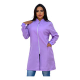 Jaleco Feminino Manga Longa Acinturado Uniforme De Clínicas