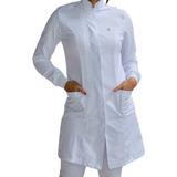 Jaleco Feminino Manga Longa Gabardine enfermeira médica plus
