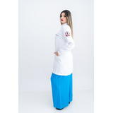 Jaleco Feminino Manga Longa Gabardine Enfermeira Médica