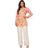 Jaleco Feminino Natalia Estampado Médica Odonto Pediatra