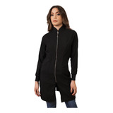 Jaleco Feminino Preto Rondu Punhos Zíper Gabardine Elastano