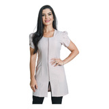 Jaleco Feminino Zíper Manga Curta Rosê