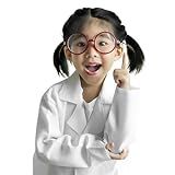 Jaleco Infantil Branco Escolar Cosplay Fantasia Médico Cientista Laboratório Menino E Menina Unissex Criança Jaqueta Traje Macacão  16 