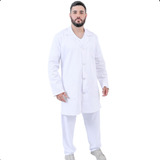 Jaleco Masculino Brim Leve 100 Algodão Com Punho