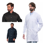 Jaleco Masculino Gola Padre Branco Oxford Premium C Punhos