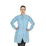 Jaleco Oxford Botões Manga Longa Azul Bebê Cor Azul Bebê Tamanho M
