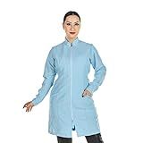 Jaleco Oxford Zíper Manga Longa Azul Bebê Cor Azul Bebê Tamanho M