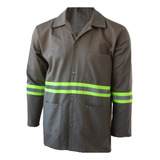 Jaleco Uniforme Refletivo Manga Longa Com Botão Brim Algodão