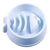 Jambo Pet Comedouro Para Gatos Lento Fish Design Escamas De Peixe Controla Ansiedade De Comer Lavável Em Lava Louça Plástico Resistente E Atóxico Azul