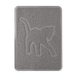 JAMBO PET Tapete Para Comedouro Funcional Retangular Tamanho Pequeno 48x 35 Cor Cinza Para Cães E Gatos