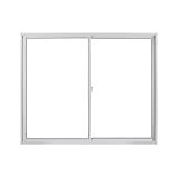 Janela De Alumínio De Correr 100x100cm 2 Folhas Com Vidro Liso Linha Soft MGM Branco Branco