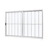 Janela De Aluminio De Correr Lateral 100x150cm 2 Folhas Com Grade E Vidro Liso Slim ModularRamassol