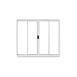 Janela De Correr Abertura Central Exclusiva 4 Folhas Vidro Liso 100x150cm CRV Portas E Janelas