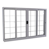 Janela De Correr Em Aço 100x120 4 Folhas Grade Quad Mmachado