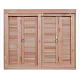 Janela De Madeira Veneziana 100x100cm Com Caixilho 12cm Wt