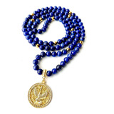 Japamala De Lápis Lazuli Pedra Hematita Com Espirito Santo