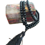 Japamala Terço Budista Tibetano Pedra Ágata Negra C 108