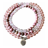 Japamala Turmalina Rosa Quartzo Rosa E Rodocrosita