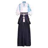 Japanese Samurai Hakama Kimono Unisex Aikido Kendo Uniform Swordsman Cosplay Costume 23584 Ayaka L 