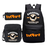 Japonês Anime Karasuno Print School Bags 3 Pçs set Haikyuu B