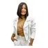Jaqueta Bomber Blazer Feminina Em Cirrê Couro Fake Inverno