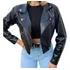 Jaqueta Bomber Blazer Feminina Em Cirrê Couro Fake Inverno 