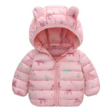 Jaqueta Casaco Frio Infantil Capuz Puffer Menina 1 A 2 Anos