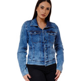Jaqueta Casaco Jeans Feminina